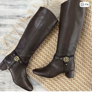 Tory Burch Donocan Brown Heeled tall Riding Boots size 7M